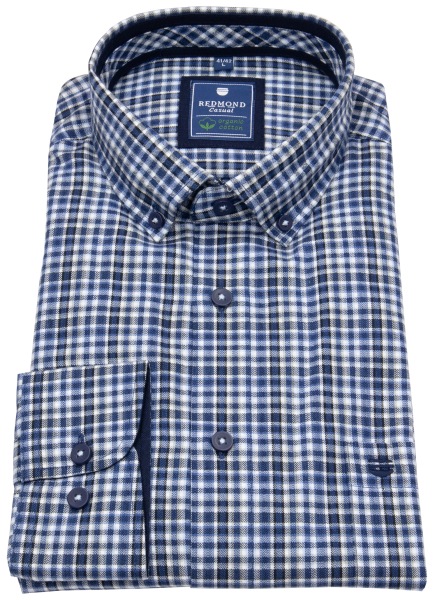 Redmond Hemd - Comfort Fit - Casual - Button Down - Bio Baumwolle - kariert - blau - 242065111 10 