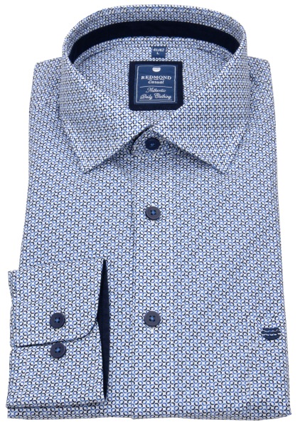 Redmond Hemd - Comfort Fit - Print - Casual - Kontrastknöpfe - hellblau / blau - 251065111 10 