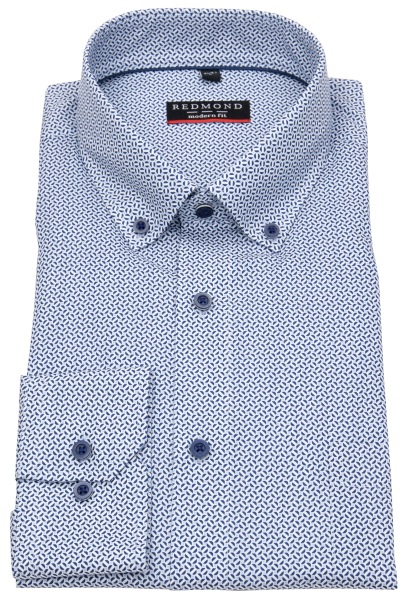 Redmond Hemd - Modern Fit - Button Down Kragen - hellblau / blau - 242700110 10 