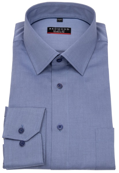 Redmond Hemd - Modern Fit - Kentkragen - Twill - blau - ohne OVP - 231700110 19 