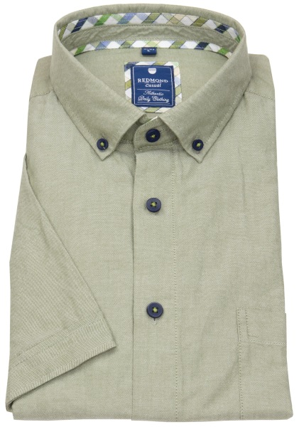 Redmond Kurzarmhemd - Comfort Fit - Button Down Kragen - Kontrastknöpfe - braun - ohne OVP - 241500999 30 