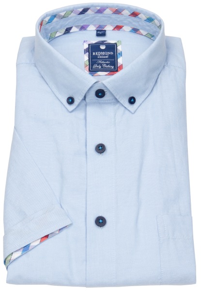 Redmond Kurzarmhemd - Comfort Fit - Button Down Kragen - Kontrastknöpfe - hellblau - ohne OVP - 241500999 10 