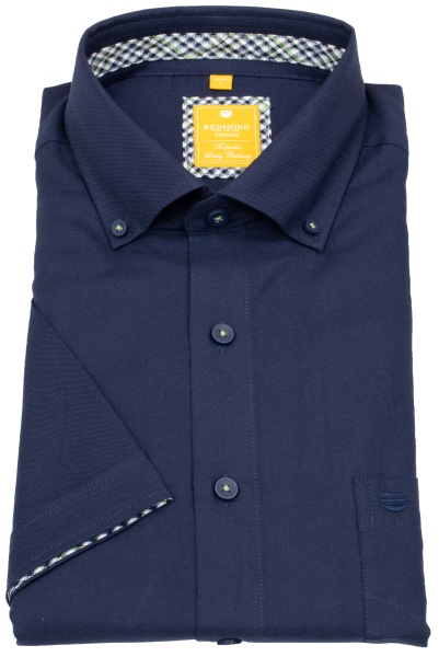 Redmond Kurzarmhemd - Modern Fit - Button Down Kragen - Oxford - blau - 251055990 19 