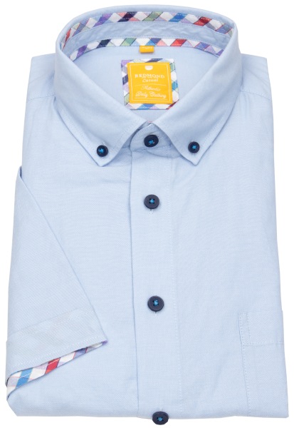 Redmond Kurzarmhemd - Modern Fit - Button Down Kragen - Oxford - hellblau - ohne OVP - 241500990 10 