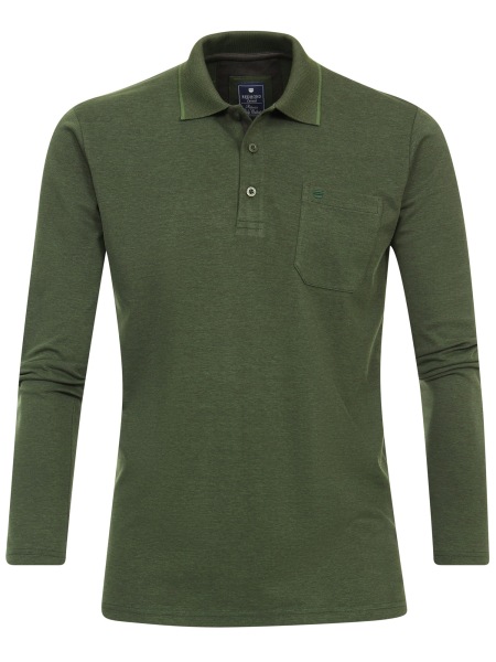 Redmond Poloshirt - Regular Fit - Langarm - Wash and Wear - grün - 912111 629 