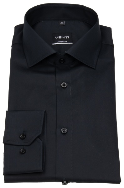 Venti Hemd - Modern Fit - Twill - schwarz - extra langer Arm 72cm - ohne OVP - 001882 800 