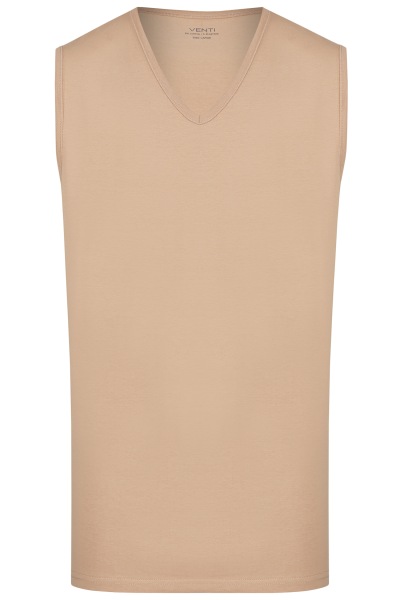 Venti Tank Top Doppelpack - Modern Fit - V-Ausschnitt - caramel - ohne OVP - 012800 650 